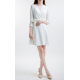 CLASSY WHITE Crystal Silk Wrap Dress