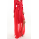 Italian Sandwashed Silk Wrap Dress in Red