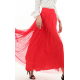 Italian Soft Mesh Skirt in Red