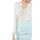 Light Blue Lace Sheer Hem Pencil Skirt