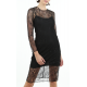 Black French Soft Lace Slim Dress