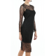 Black French Soft Lace Slim Dress