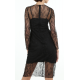 Black French Soft Lace Slim Dress